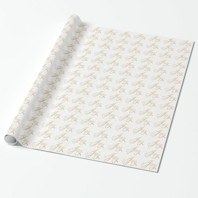 Papier Cadeau Gold Sparkle Joie Noël Enveloppe cadeau (Déroulé)