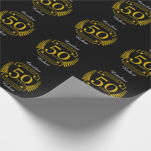 Papier Cadeau Golden 50 Years Mariage Anniversaire 50 all