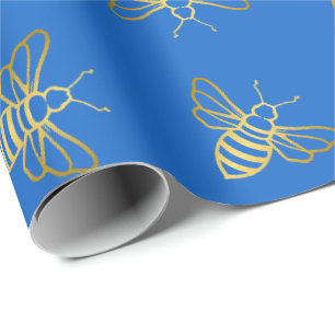 Papier Cadeau Golden Bee Motif