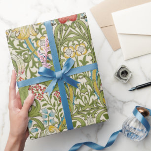 Papier Cadeau Golden Lily Floral William Morris Papier d'envelop