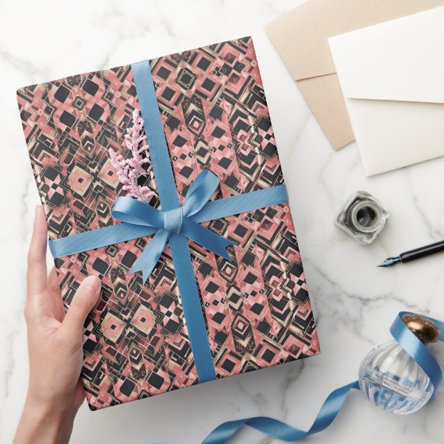 Papier Cadeau Golden Love Maze Valentines Jour papier d'emballag (Cadeaux)