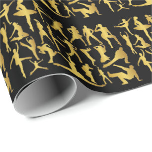 Papier Cadeau Golden Modern Classic Danse Hip hop Noire