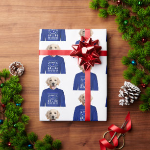 Papier Cadeau Golden Retriever avec laide moche
