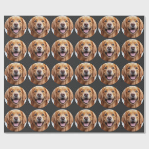 Papier Cadeau Golden Retriever Heureux et Sourire