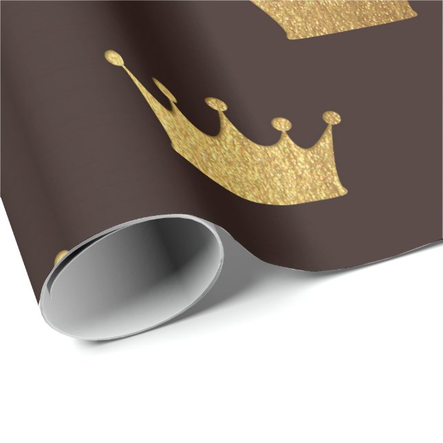 Papier Cadeau Golden Royal Bronze King Heraldic Princesse (Coin rond)