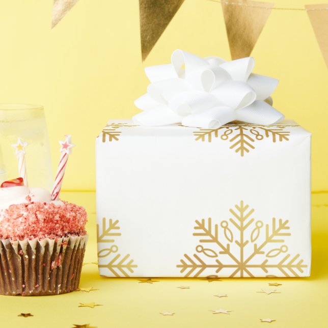 Papier cadeau Golden Snowflake (Fête d'anniversaire)