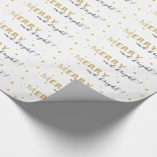 Papier Cadeau Golden Stars - Joyeux et lumineux