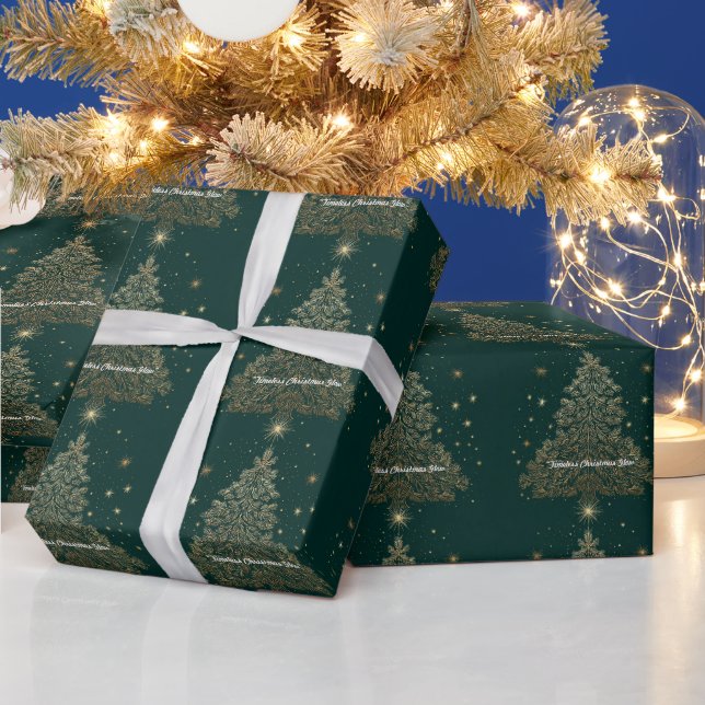 Papier Cadeau “Golden Winter Grace” (Vacances)