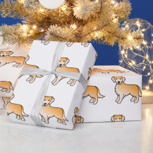 Papier Cadeau Golden Yellow Golden Retriever Motif de dessin de 