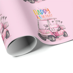 Papier Cadeau Golf 1er anniversaire golfeur d'un an
