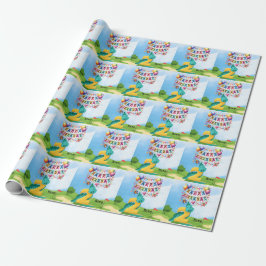 Papier Cadeau Golf 2ème anniversaire thème pour le golfeur enfan