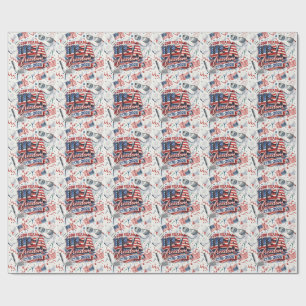 Papier Cadeau Golf 4 juillet 250 Ans Bouton Indépendance