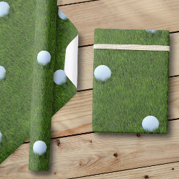 Papier Cadeau Golf Ball Motif Putting Green Golf Thème Golfeurs