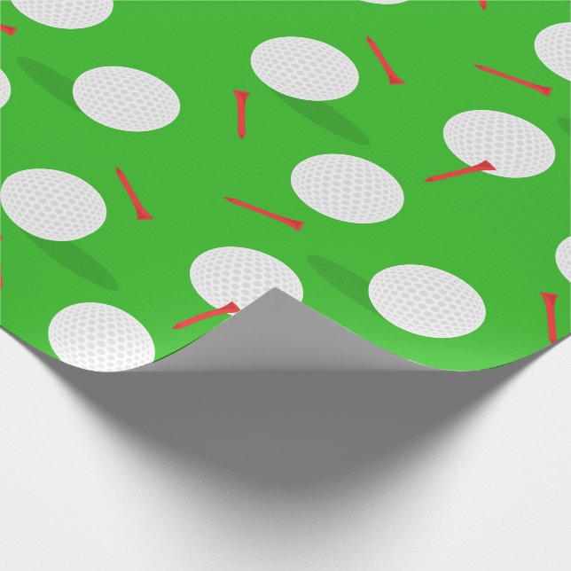Papier Cadeau Golf Balls et Motif Tee - shirt (Coin)