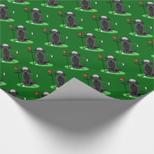 Papier Cadeau Golf Black Labrador Retriever Dog - mignonne