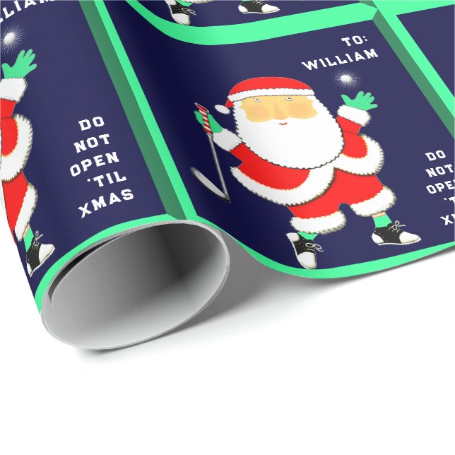 Papier Cadeau Golf Christmas (Coin rond)