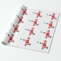 Golf de disque du père noël mettant le papier