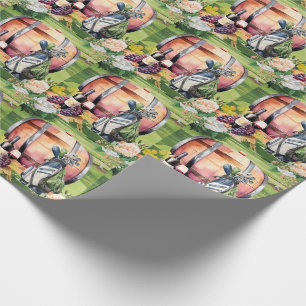 Papier Cadeau Golf et vin pour golfeur sur golf
