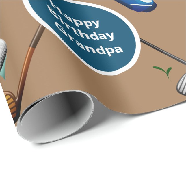 Papier Cadeau Golf personnalisé (Coin rond)