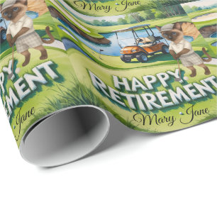 Papier Cadeau Golf Retraite sur le thème des Amoureux de les cha