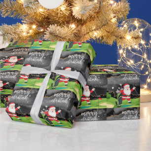 Papier Cadeau Golf Santa Claus est golfeur Noël pour golfeur