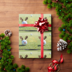 Papier Cadeau Golf sur thème de Noël sur Green de putting