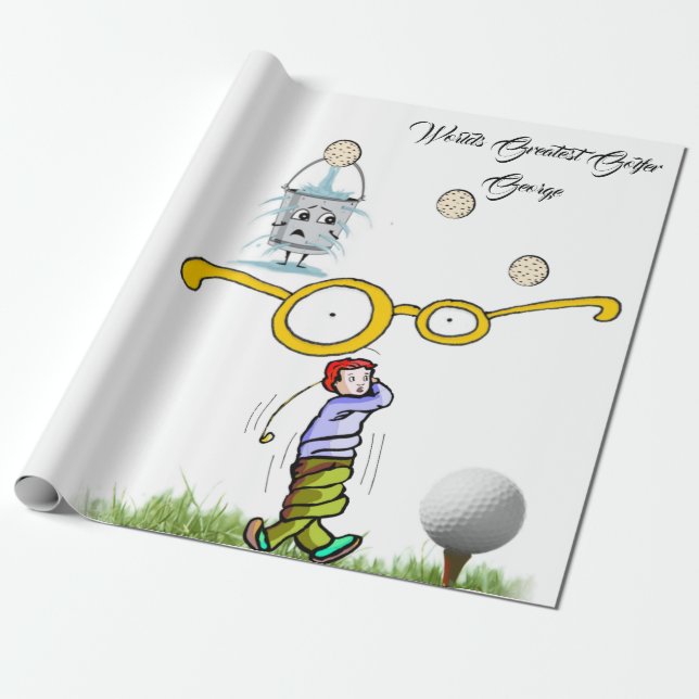 Papier Cadeau Golfeurs Envelopper le papier, Mondes plus grands  (Déroulé)