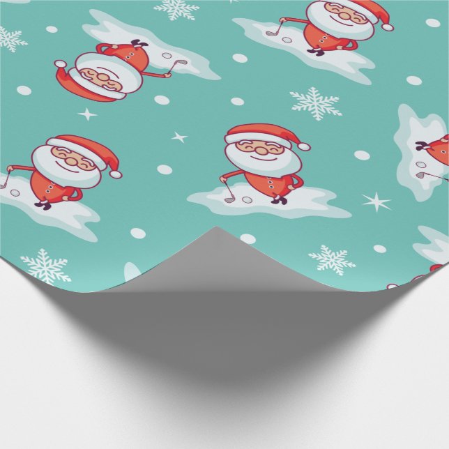 Papier Cadeau Golfing Père Noël (Coin)