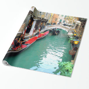 Papier Cadeau Gondoles sur un canal vénitien