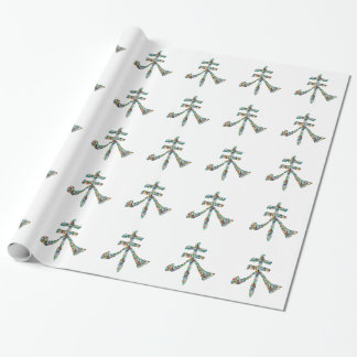 Papier Cadeau Goodluck Script : Gemmes orientales chinoises
