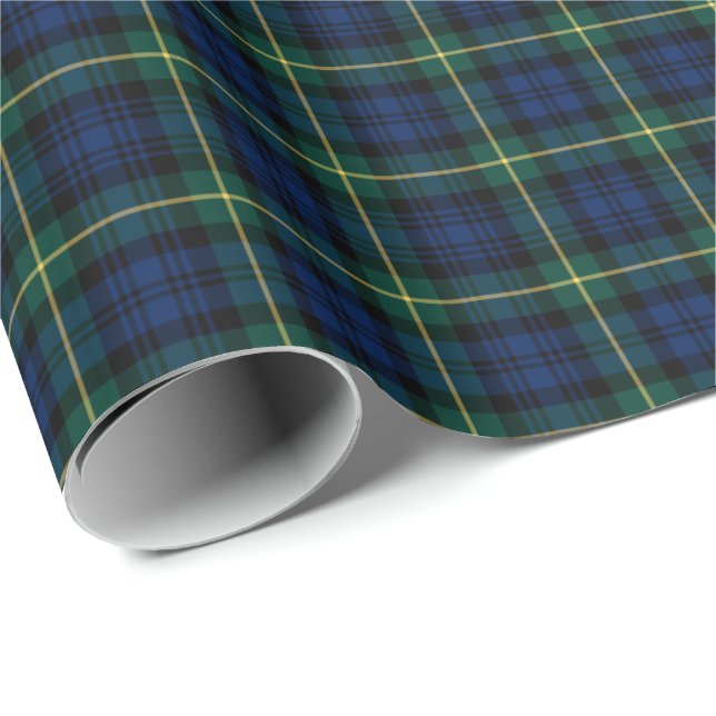Papier Cadeau Gordon Clan Tartan (Coin rond)