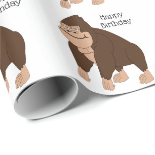 Papier Cadeau Gorilla Design Papier d'enveloppement d'anniversai