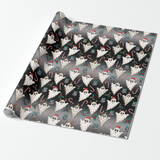 Papier Cadeau Goth Fantôme Papier d'enveloppement de Noël foncé