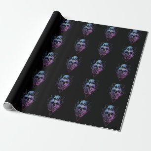 Papier Cadeau Goth Moon Crâne gothique Wicca Croissant Mois luna