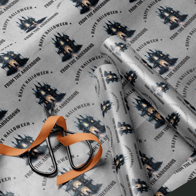 Papier Cadeau Gothic Victorian Haunted House Happy Halloween (Créateur téléchargé)