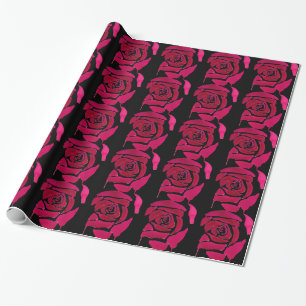 Papier Cadeau Gothique abstrait rose aquarelle art original
