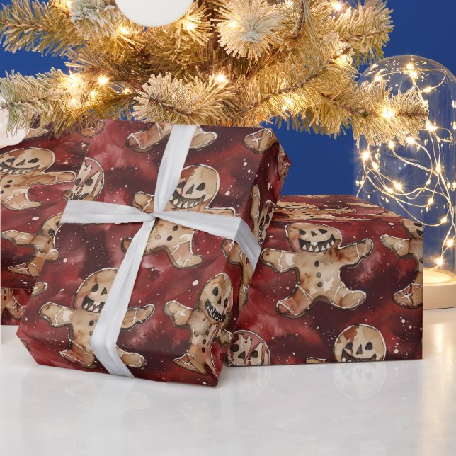 Papier Cadeau Gothique Éffrayant pain d'épices de Noël (Vacances)