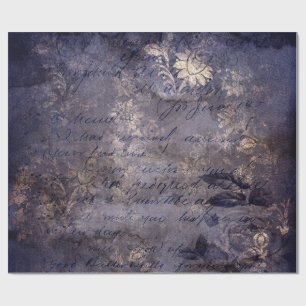 Papier Cadeau Gothique Grunge Indigo