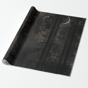 Papier Cadeau Gothique Soirée Noire Cadeau