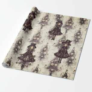 Papier Cadeau Gothique Steam Punk Alternative Fée de Noël