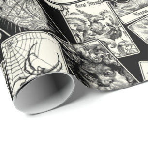 Papier Cadeau Gothique Witchcraft Cartes de Tarot Victorian Goth