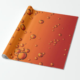 Papier Cadeau gouttelettes d'eau sur la surface orange