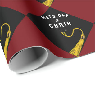 Papier Cadeau Grad Graduation Cadeau Maroon