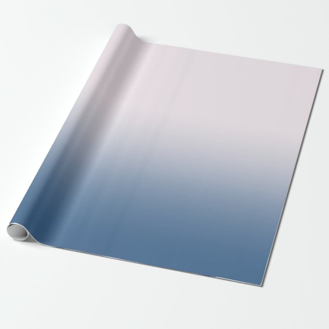 Papier Cadeau Gradient bleu et blanc personnalisable (Déroulé)
