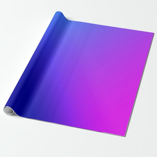 Papier Cadeau Gradient bleu et violet personnalisable (Déroulé)