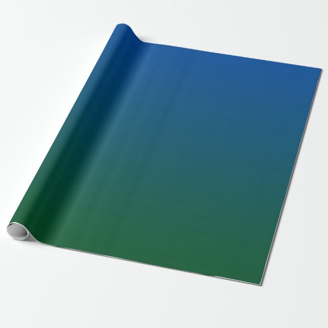 Papier Cadeau Gradient bleu-vert (Déroulé)