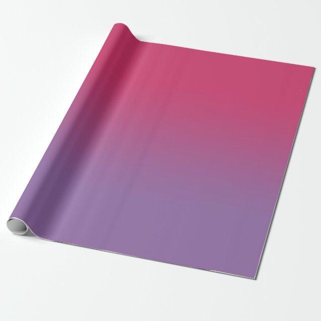 Papier Cadeau Gradient minimal de framboise rose à pourpre (Déroulé)