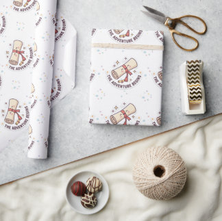Papier Cadeau Graduation Design - "The Adventure Begins" 