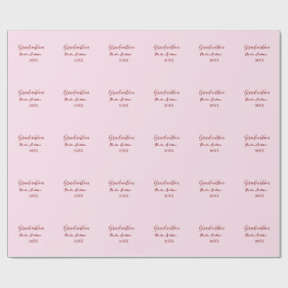 Papier Cadeau Graduation name class of 20XX mauve calligraphy co