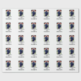 Papier Cadeau Graduation photo name year class university simple